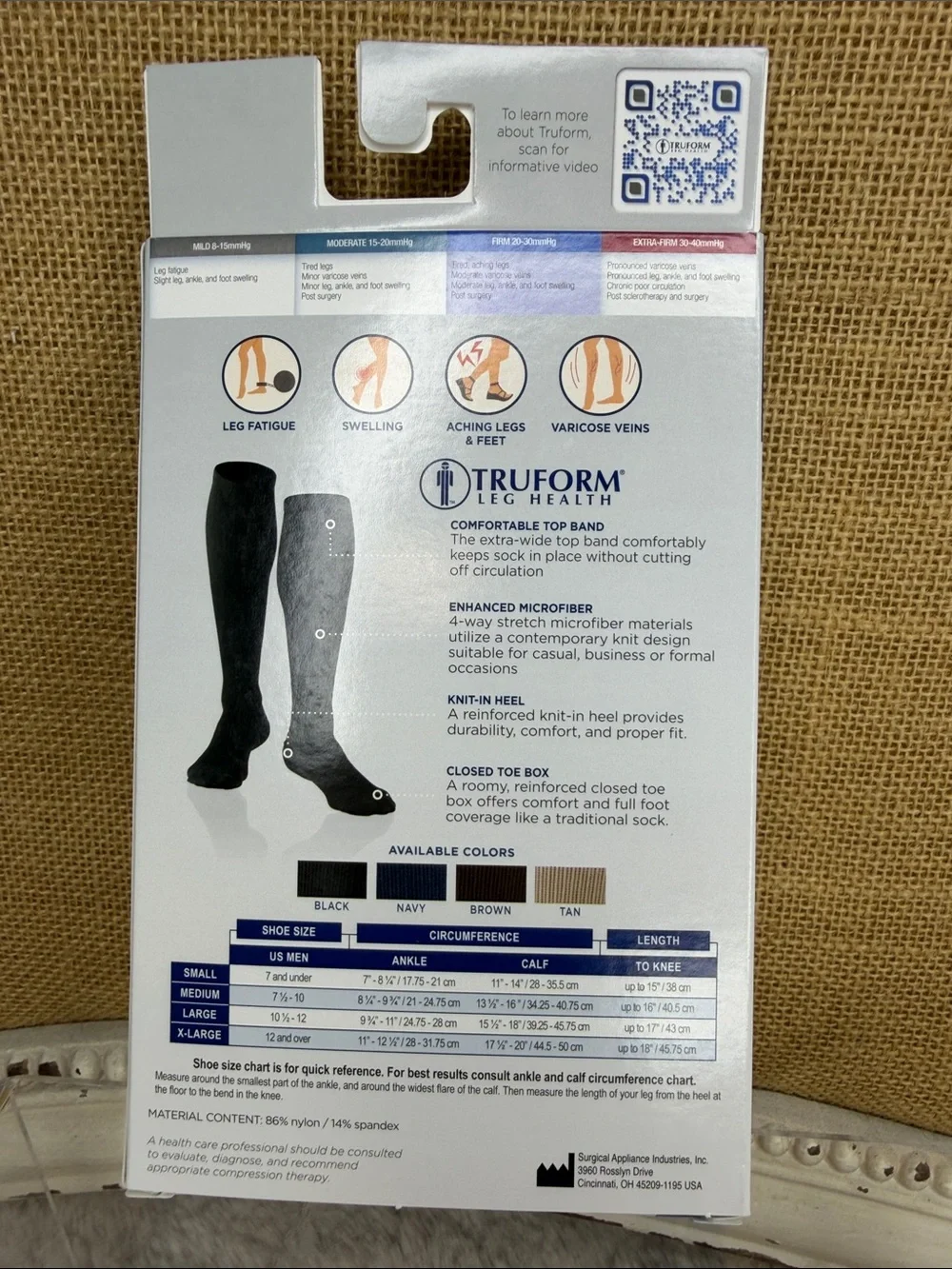 TRUFORM Men's Dress Compression Socks - Black